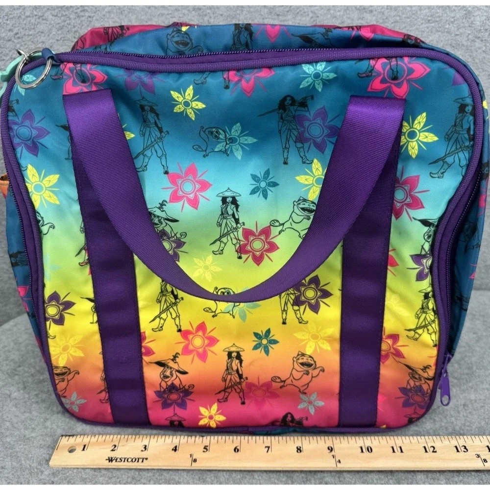 Disney Raya and the Last Dragon Duffle Bag Travel Overnight Kids Purple Rainbow